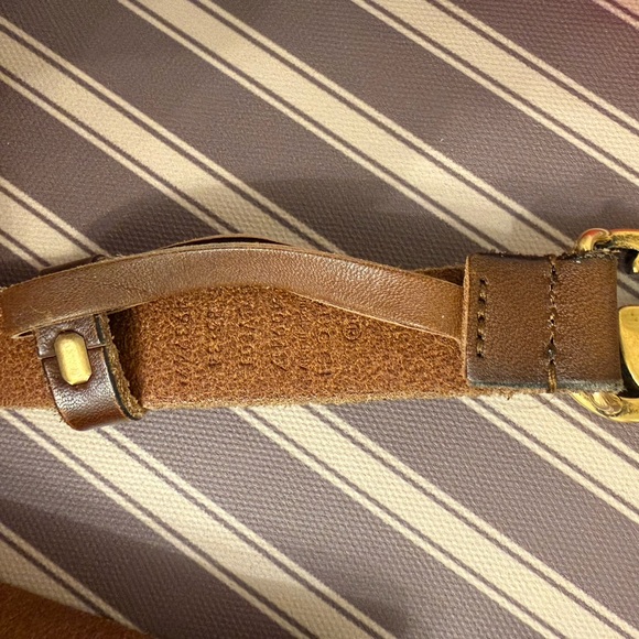 Gucci Brown Leather Double G Buckle Belt - Picture 5 of 7
